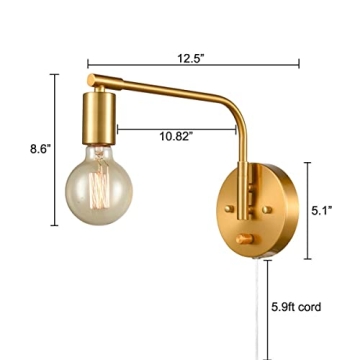 Stylish DANSEER Edison Brass Wall Sconces for Easy Installation