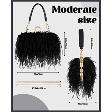 Tessco Women Ostrich Feather Tote Bag for Special Occasions