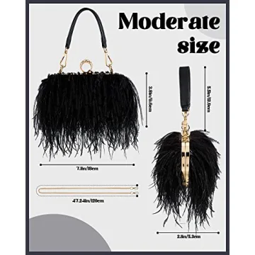 Tessco Women Ostrich Feather Tote Bag for Special Occasions