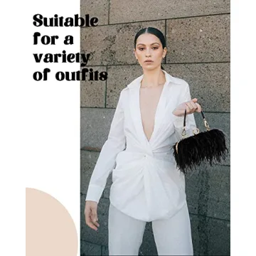 Tessco Women Ostrich Feather Tote Bag for Special Occasions