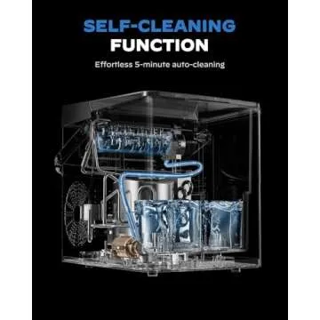 HOMEZAY Countertop Ice Maker, Compact Ice Maker with Larger 2.5L Expanding Ice Basket & 1.8L Water Tank, Smart Touch Control, 9 ICES in 6 Mins, 26 lbs per Day, Self-Cleaning, for Home/Party/Office/RV