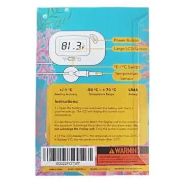 SunGrow Digital Betta Thermometer for Fish Care