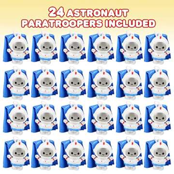 ArtCreativity Mini Astronaut Paratroopers - 24-Pack Toys