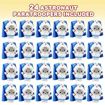 ArtCreativity Mini Astronaut Paratroopers - 24-Pack Toys