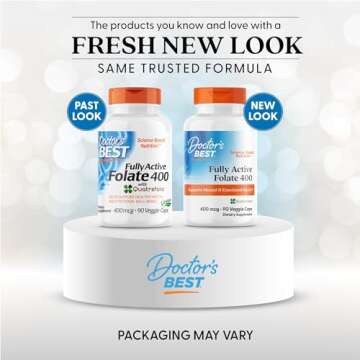 Doctor's Best Fully Active Folate with Quatrefolic400 mcg, Healthy Mood, Memory, Circulation, Well-Being, 90 VC