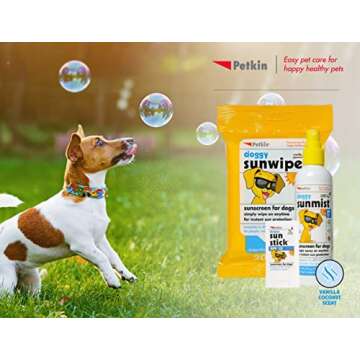 Petkin Dog Sunscreen Sunstick – Sunscreen for Dogs and Puppies, SPF 15 – Simply Rub on Anytime for Instant Sun Protection – Vanilla Coconut Scent, .5 oz Net Weight – Ideal for Home or Travel