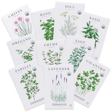 Sereniseed Organic Herb Seeds 10-Pack for Home Gardening