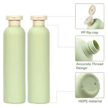CteaTs 8.8oz Travel Bottles for Toiletries 2 Pcs Travel Shampoo and Conditioner Bottles Refillable Plastic Squeeze Bottles with Flip Cap and Pump Dispenser