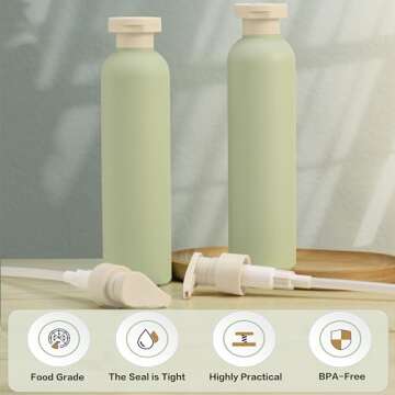 CteaTs 8.8oz Travel Bottles for Toiletries 2 Pcs Travel Shampoo and Conditioner Bottles Refillable Plastic Squeeze Bottles with Flip Cap and Pump Dispenser