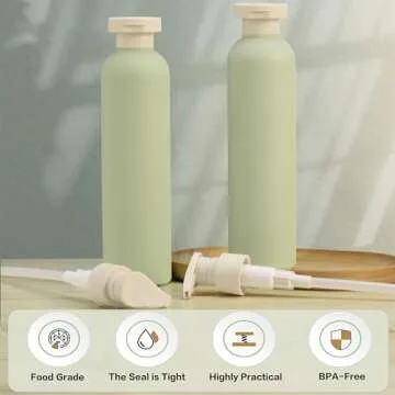CteaTs 8.8oz Travel Bottles for Toiletries 2 Pcs Travel Shampoo and Conditioner Bottles Refillable Plastic Squeeze Bottles with Flip Cap and Pump Dispenser