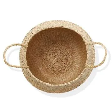 Casafield Large Seagrass Belly Storage Basket with Handles