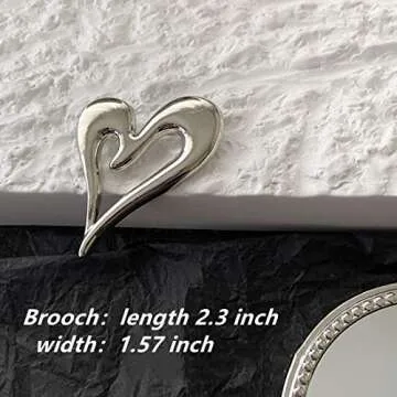 Elegant EUDAIMIA Silver Heart Brooch for Fashionable Women