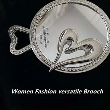 Elegant EUDAIMIA Silver Heart Brooch for Fashionable Women