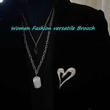 Elegant EUDAIMIA Silver Heart Brooch for Fashionable Women