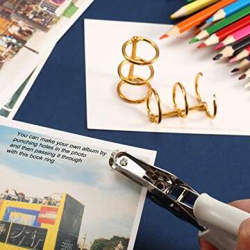 10 Pieces 3 Ring Metal Loose Leaf Binders Book Rings with 20 mm Inner Diameter for DIY Travel Diary, Photo Album, Binding Spines Combs (Gold)