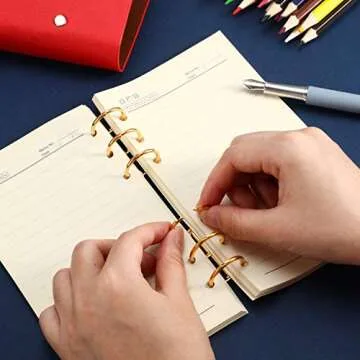 10 Pieces 3 Ring Metal Loose Leaf Binders Book Rings with 20 mm Inner Diameter for DIY Travel Diary, Photo Album, Binding Spines Combs (Gold)