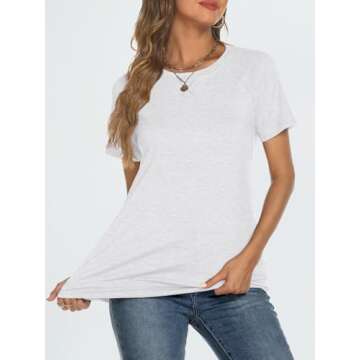 AUTOMET T Shirts Short Sleeve Crewneck Tees for Women Trendy Lightweight Soft Casual Summer Tops Clothes 2025 White S