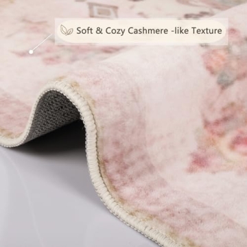 Soft 5x7 Floral Area Rug by Auruge - Machine Washable and Non-Slip