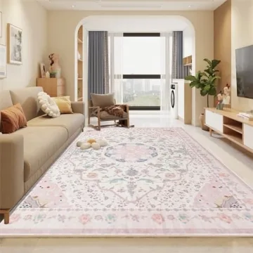 Soft 5x7 Floral Area Rug by Auruge - Machine Washable and Non-Slip