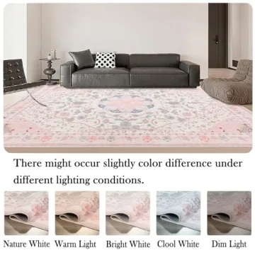 Soft 5x7 Floral Area Rug by Auruge - Machine Washable and Non-Slip