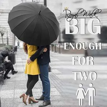 Royal Walk Wind Resistant Large Umbrella - 54 Inch Automatic Style