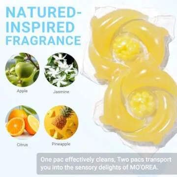 MO'OREA Laundry Detergent Pods,Green Fresh Scent,Long Lasting Scent,2 in1 Pacs with Scent Booster Beads,120 count,Washing Detergent Pods (Apple)