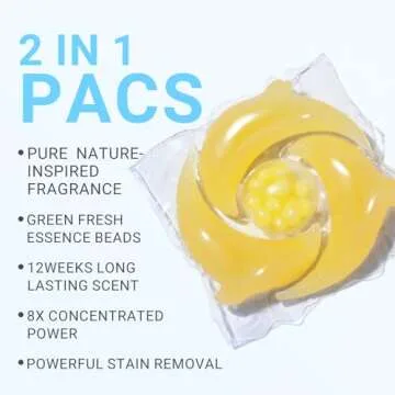 MO'OREA Laundry Detergent Pods,Green Fresh Scent,Long Lasting Scent,2 in1 Pacs with Scent Booster Beads,120 count,Washing Detergent Pods (Apple)