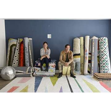 Novogratz Aloha Collection Rainbow Doormat, Half Circle 1'4" x 2'6" Sized Multicolor Welcome Mat