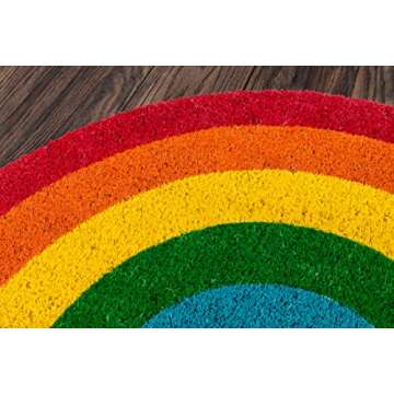 Novogratz Aloha Collection Rainbow Doormat, Half Circle 1'4" x 2'6" Sized Multicolor Welcome Mat