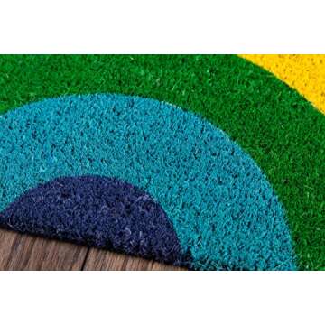 Novogratz Aloha Collection Rainbow Doormat, Half Circle 1'4" x 2'6" Sized Multicolor Welcome Mat