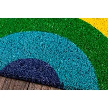 Novogratz Aloha Collection Rainbow Doormat, Half Circle 1'4" x 2'6" Sized Multicolor Welcome Mat