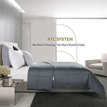 HOMBYS Lightweight Cooling Comforter King Size,100% Rayon Derived from Bamboo Shell Down Alternative Duvet Insert,Grey Soft Summer Comforter for Hot Sleepers,8 Corner Tabs