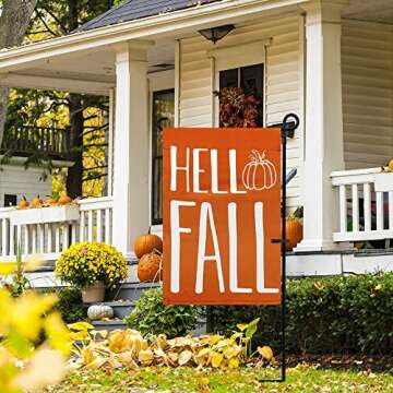 Hello Fall Garden Flag, ESTTOP 12.5x18 Inch Vertical Double Sided Pumpkin Yard Flag, Fall Decorations for Home, Farmhouse Rustic Outdoor Fall Decor