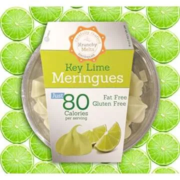 Krunchy Melts Original Meringue Cookies | Key Lime Flavor | Only 80 Calories Per Serving | Fat Free, Gluten Free, Dairy Free (4 Oz)