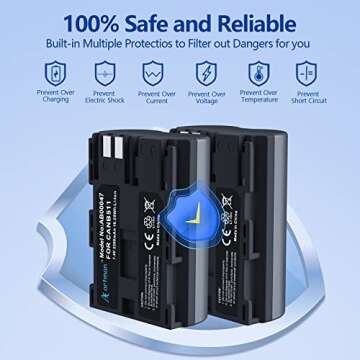 Artman BP-511 BP-511a Battery 2-Pack 2200mAh and Dual USB Charger Set Compatible with Canon EOS 5D 50D 40D 30D 20Da 20D 10D 300D Digital Rebel D30 D60 PowerShot G6 G5 G3 G2 G1 Pro 1 Pro 90 Camera