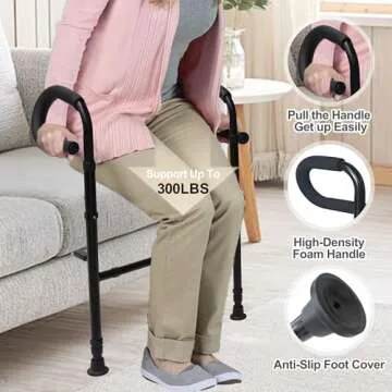 Retaodlth Versatile Stand Assist Aid for Elderly, Adjustable Couch Stand Assist for Enhanced Mobility with Extra Pair of Handles Couch Assist Rails for Elderly Seniors, Patients and Disabled