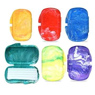 Orthodontic Dental Wax for Braces – Premium Braces Wax in Designer Marble Cases, Tooth Wax for Braces, Clear & Unscented, 6-Pack Assorted Colors