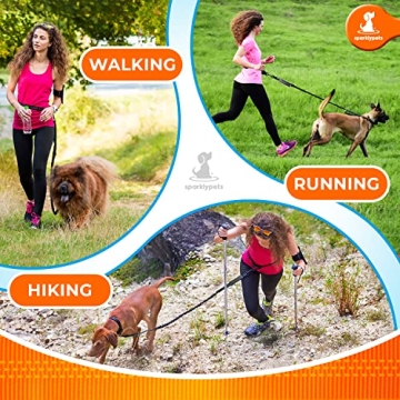 SparklyPets Hands Free Dog Leash for Easy Dog Walking and Jogging