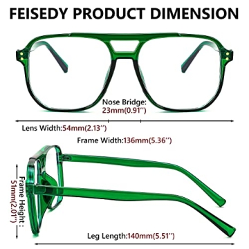 FEISEDY Stylish Blue Light Blocking Glasses for Eye Protection
