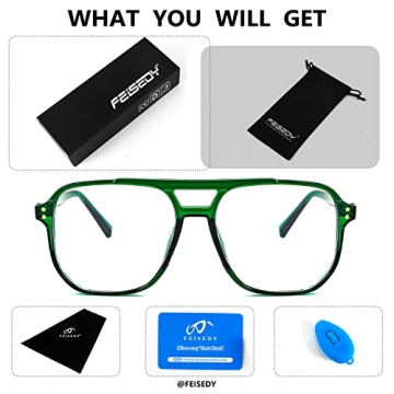 FEISEDY Stylish Blue Light Blocking Glasses for Eye Protection