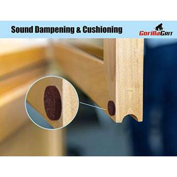 Felt Furniture Pads Dark Brown – 3/8” (10mm) Diameter Small Self Adhesive Felt Bumpers for Kitch...