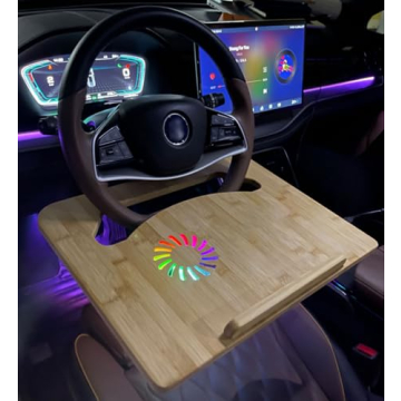 Smiley Car Steering Wheel Laptop Desk with Cooling Fans for Cars