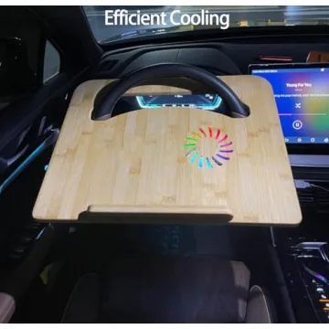 Smiley Car Steering Wheel Laptop Desk with Cooling Fans for Cars