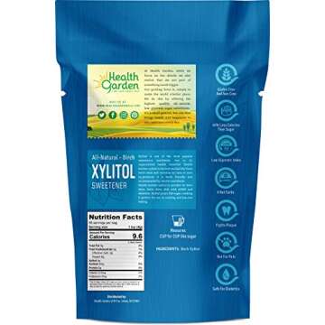 Health Garden Birch Xylitol Sweetener - 15 OZ Resealable Bag - Non-GMO and Gluten-Free Sugar Substit...