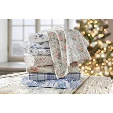 Laura Ashley Full Cotton Flannel Sheet Set for Cozy Nights