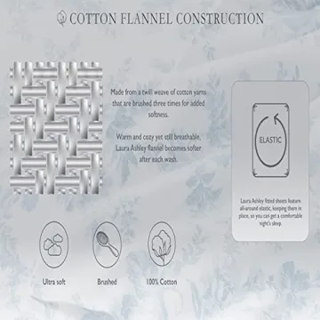 Laura Ashley Full Cotton Flannel Sheet Set for Cozy Nights