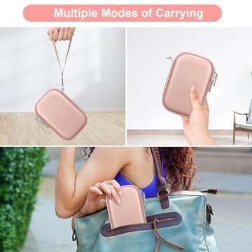 Canboc Carrying Case for Kodak Printomatic Digital Instant Print Camera, Mesh Bag fit Photo Paper, Cable, Rose Gold