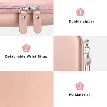 Canboc Carrying Case for Kodak Printomatic Digital Instant Print Camera, Mesh Bag fit Photo Paper, Cable, Rose Gold