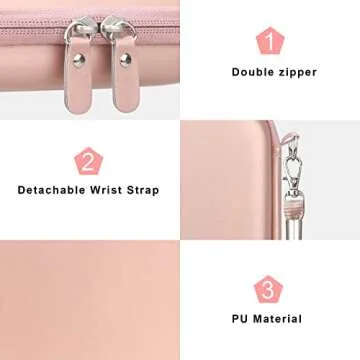 Canboc Carrying Case for Kodak Printomatic Digital Instant Print Camera, Mesh Bag fit Photo Paper, Cable, Rose Gold