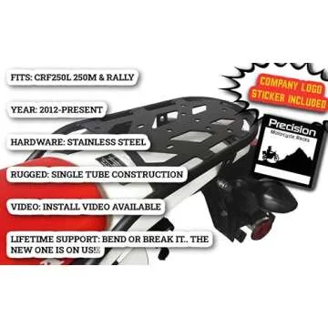 PMRACKS CRF250L CRF250M Rally Rear Rack (2012-Present) CRF 250L CRF 250M Rally Luggage Rack Honda 20...